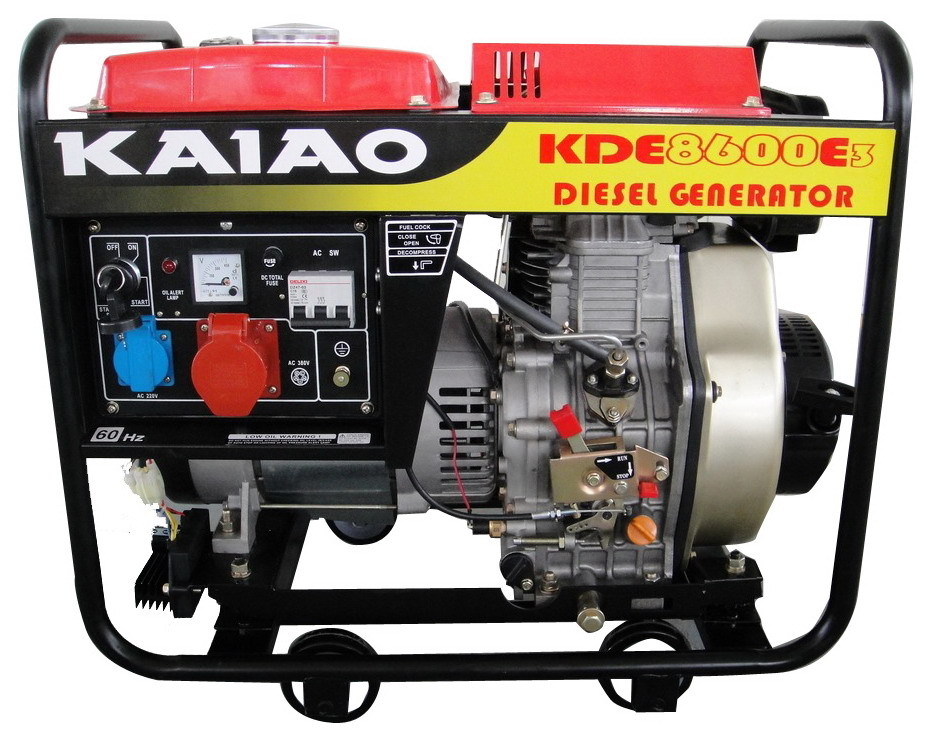 CE Generator Diesel Kecil 3Fase 6.5kw Generator Diesel Set 8600E3 Untuk Rumah